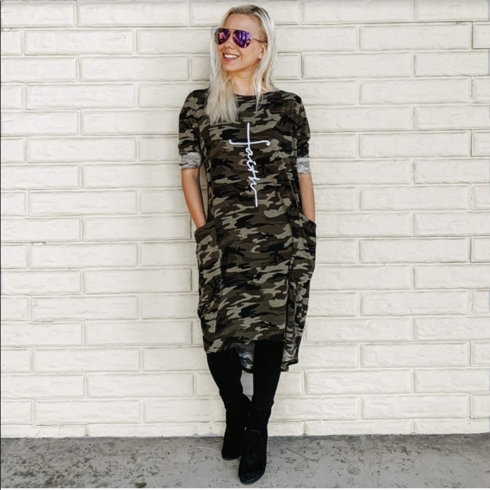 Faith and Love Faith Camouflage Dress
